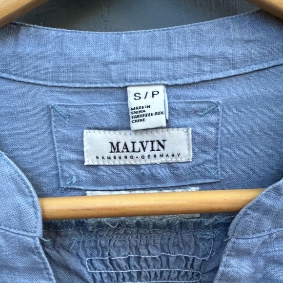 Malvin Blue Linen Midi Dress, Small - Picture 8 of 9